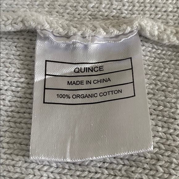 Quince 100% Organic Cotton Cropped Cardigan Faux Tortoise Buttons Size Medium - Picture 13 of 16